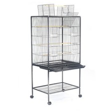 Bird Cage Large Pet Cages Aviary Parrot Perch Budgie Standing Wheels 125cm
