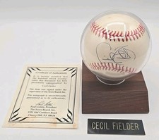 Cecil Fielder Autographed Rawlings Major League Baseball w/ COA & Case U56