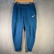 Nike Dri-Fit Jogger Sweatpants Blue Drawstring Athletic Mens Size L Fleece