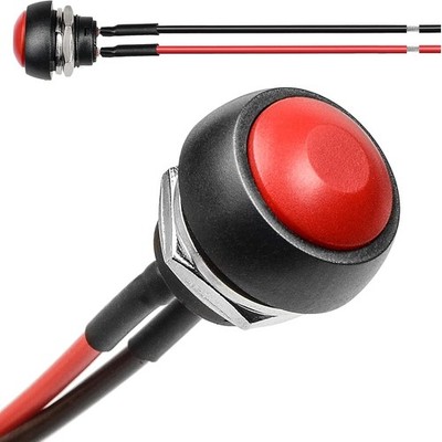 1/2 12mm Pre Wired Mounting Hole On Off Red Mini Round Waterproof M Color: Red