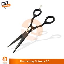 Haircutting Scissors 5.5 Inch Barber Shears Black Coated Salon Hair Cutting Tool