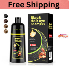 Black Hair Dye Shampoo Natural Instant 3in1 Hair Dye Shampoo 500ml FREE US SH P