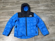 The North Face Youth Boys Thermoball Jacket Puffer Blue Black Small 7/8 Nuptse