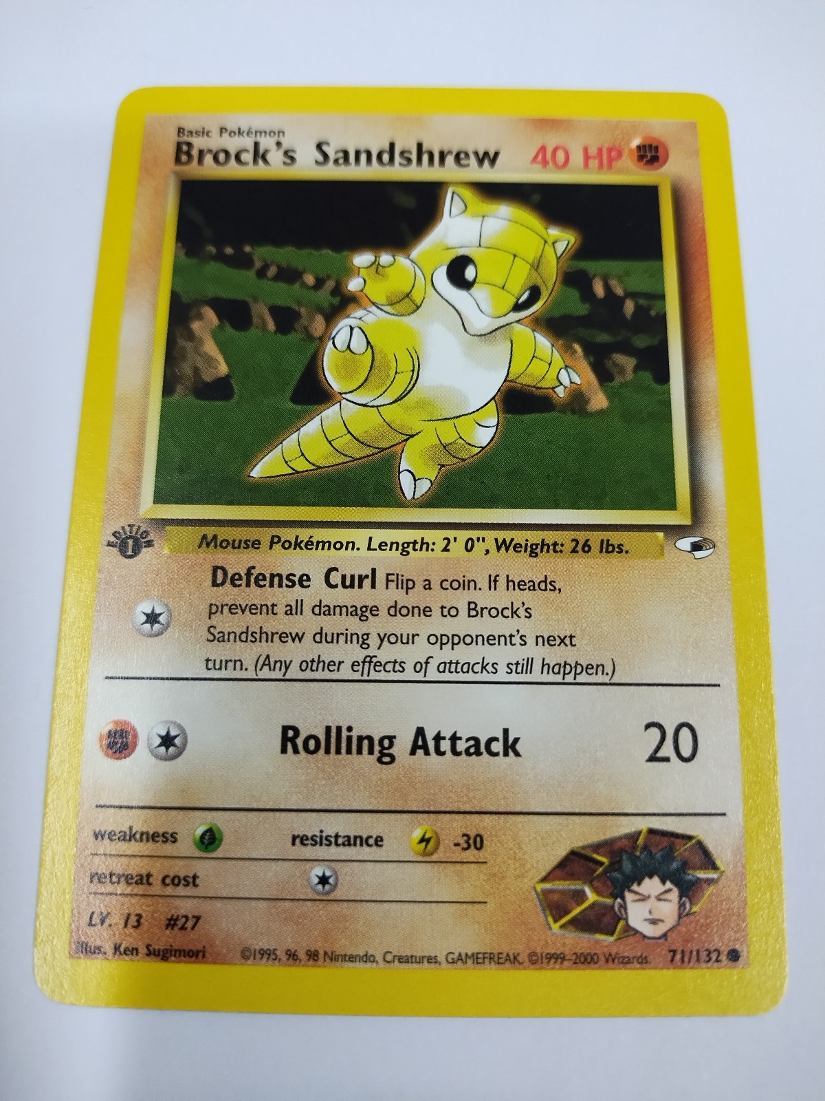 Nm Gym Heroes 1st Edition Brock's Sandshrew #71/132 2000