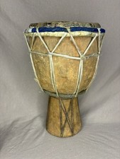 AUTHENTIC African Drum Djembe Hand Carved Wood Tribal Vintage Instrument