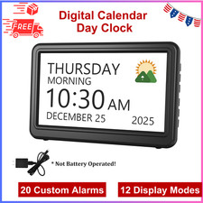 Clock With Day And Date For Elderly, 7" Large Display Digital Calendar Day Clock