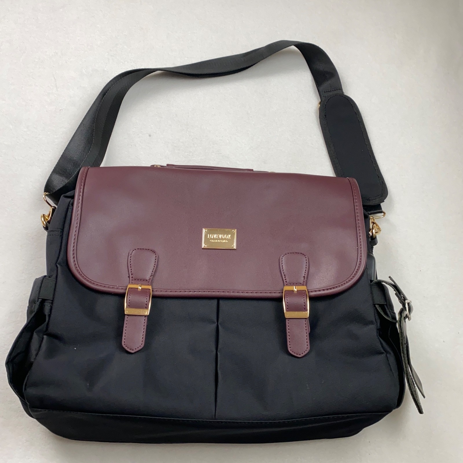 LOVEVOOK Laptop Bag for Women 16 in Tote Case Black/Purple C