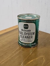 NOS MCCULLOCH 2-CYCLE, 4-CYCLE ENGINES FUEL SYSTEM CLEANER 4OZ METAL CAN