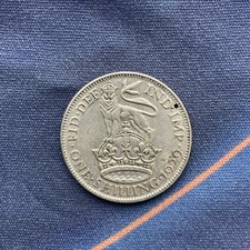 1929 King George V ONE SHILLING silver 0.500 Coin