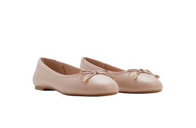 Ted Bakers Womens Shoes Ballerina Flat Pink Bow Almond Toe Comfort Slip-On