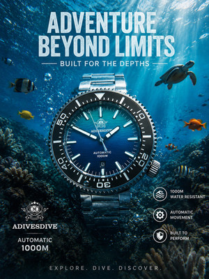 REDUCED - ADDIESDIVE DEEP SEA AUTOMATIC PROFESSIONAL DIVER WR100ATM HEV AD2526