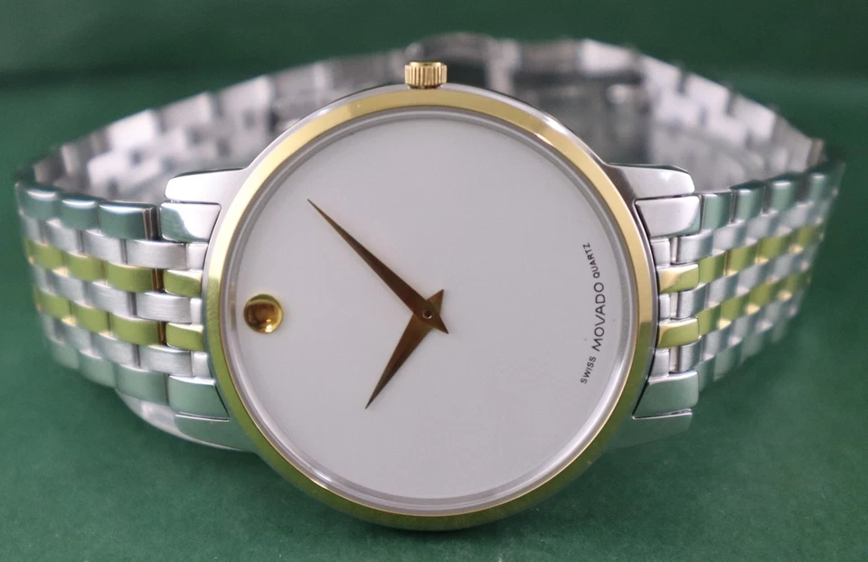 Luxury MOVADO Quartz White Dial Excellent Working Men Wristwatch Steel Band - Image 4 of 4