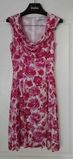 BluGirl BLUMARINE Pinks White Red Sleeveless Cowl Neck Fit Flare Dress 44 US 6/8