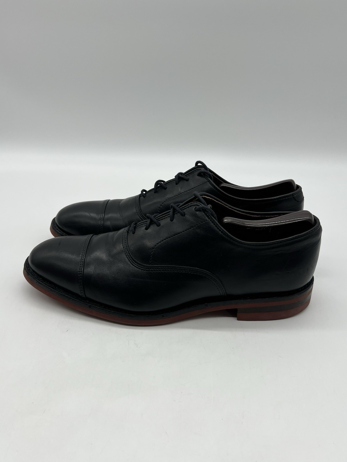 Allen Edmonds Park Avenue Men 9.5E Black Leather Rubber Sole Cap toe Dress Shoes