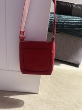 RADLEY RED TEXTILE & LEATHER SHOULDER STRAP HANDBAG CROSSBODY BAG