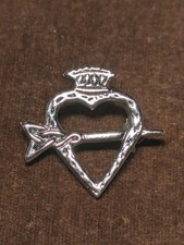 Scottish Luckenbooth Brooch with Highland Dirk Dagger – Crowned Heart – DB Mark