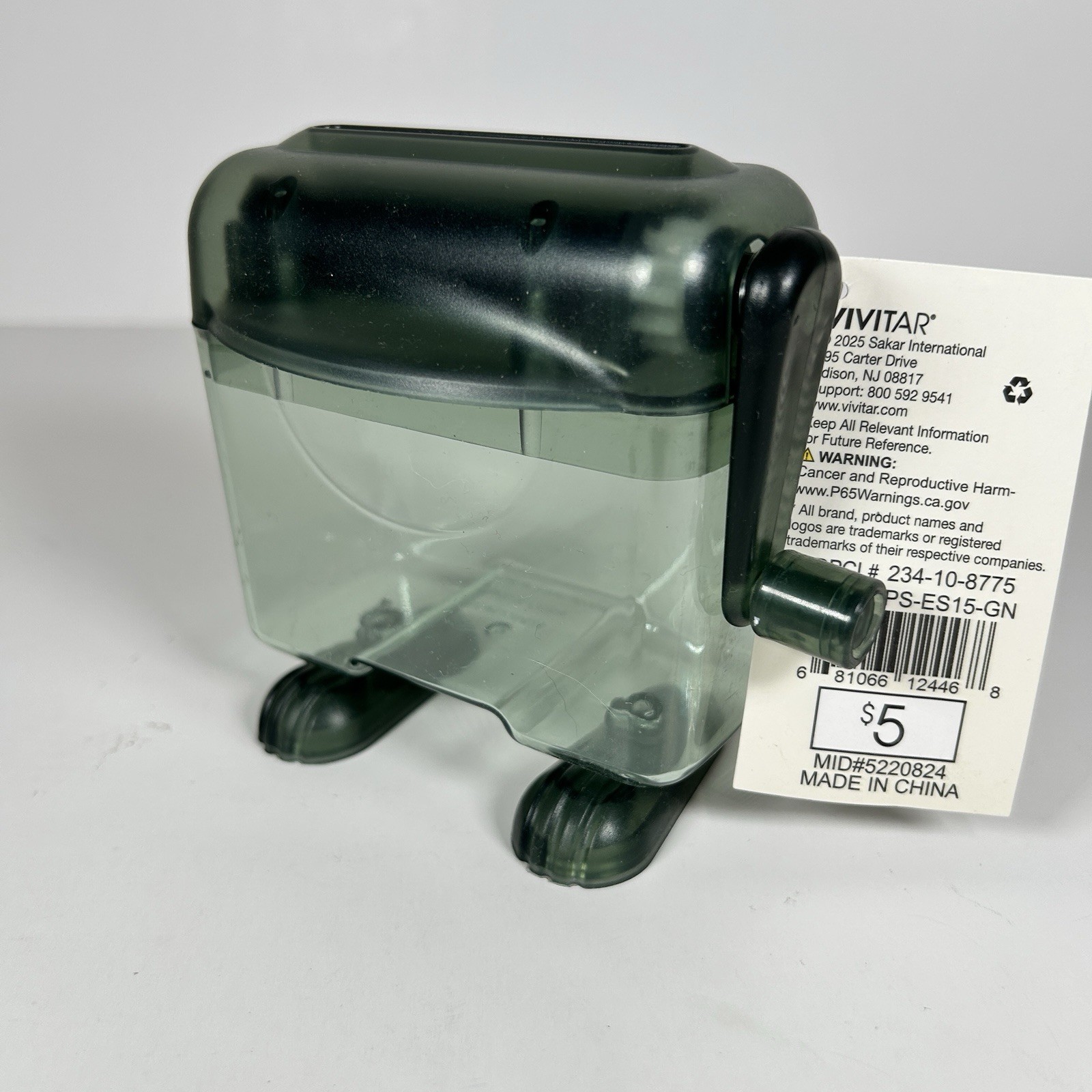 Mini Paper Shredder - Clear Green New With Tags