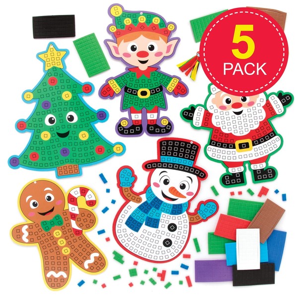 Weihnachts Mosaik Dekoset 4Er Pack FC197 Baker Ross Kinder Basteln Kunstset-image