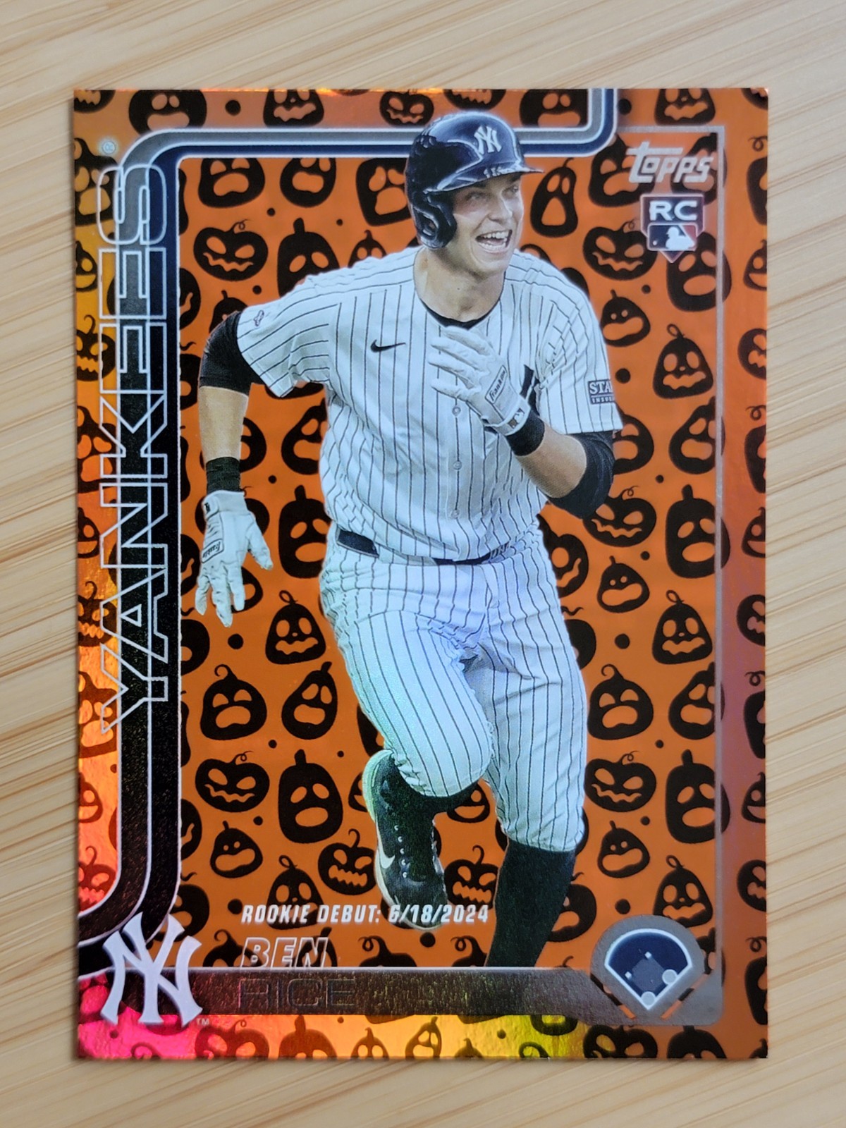 2025 Topps Update Series - Rookie Debut Ben Rice #US25 Jack-O'-Lantern Foil (RC)