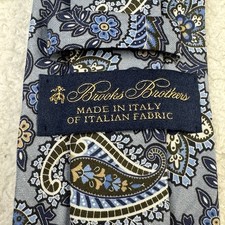 Brooks Brothers Men s Necktie Blue Paisley Linen Silk Made In Italy NWT 108