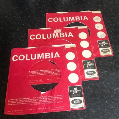THREE 7'' COLUMBIA  -  Original Record  Sleeves- March 1966-Autumn 1966 -1a -1-26