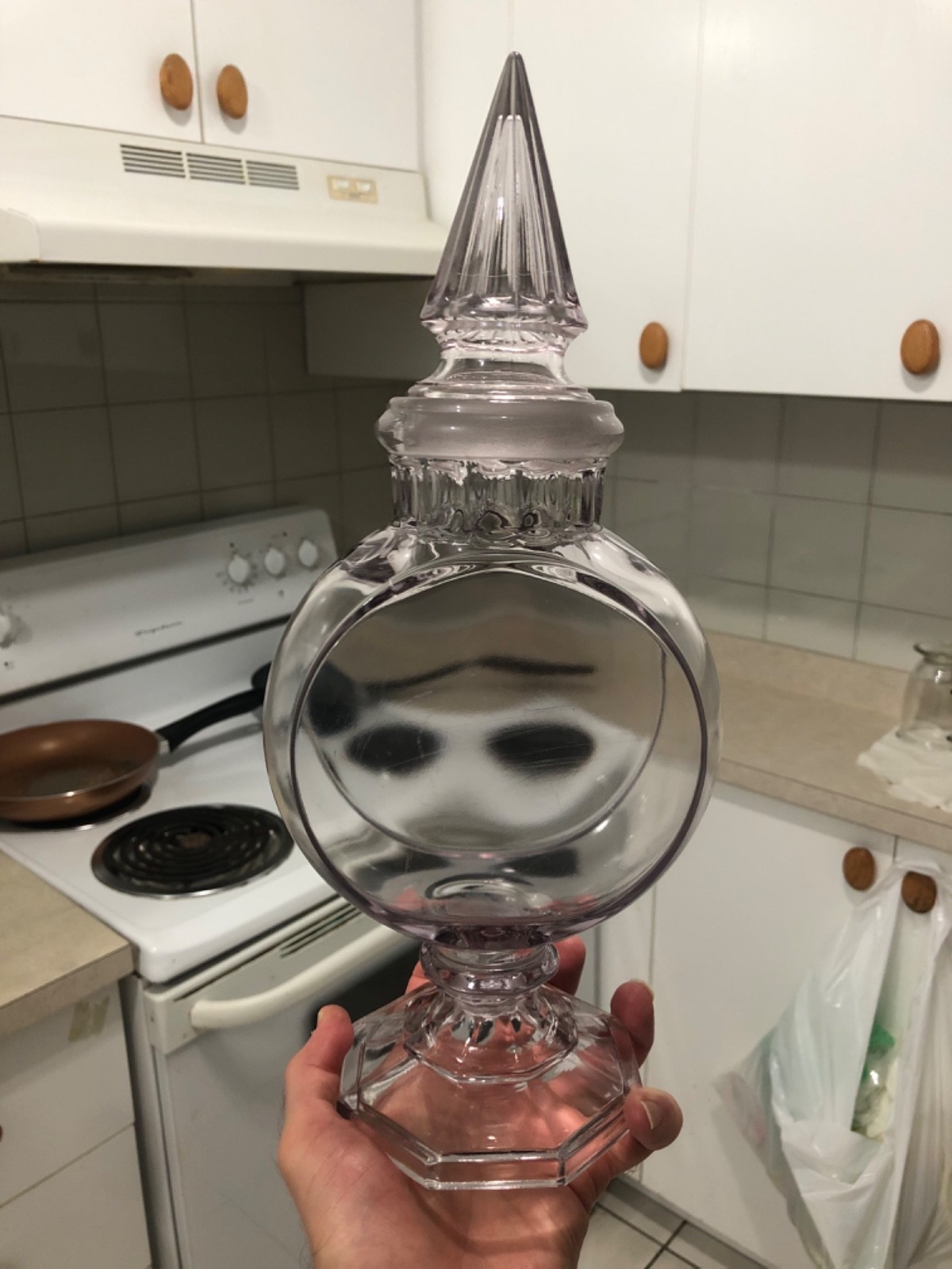 VINTAGE MINTY CRISP c1900 13 1/2” “BANJO” GROUND TO FIT APOTHECARY CANDY JAR