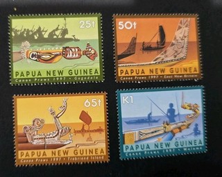 PNG 1997 Canoe Praws Set MUH L5
