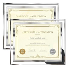 SESEAT 8.5 x 11 Certificate Document Frame Diploma Glass 8.5x11, Silver
