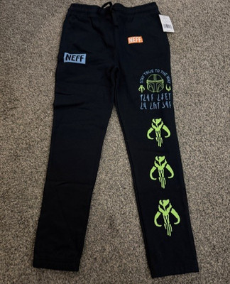 Neff Star Wars Jogger Sweatpants Boys Large Black Drawstring Athletic Pants