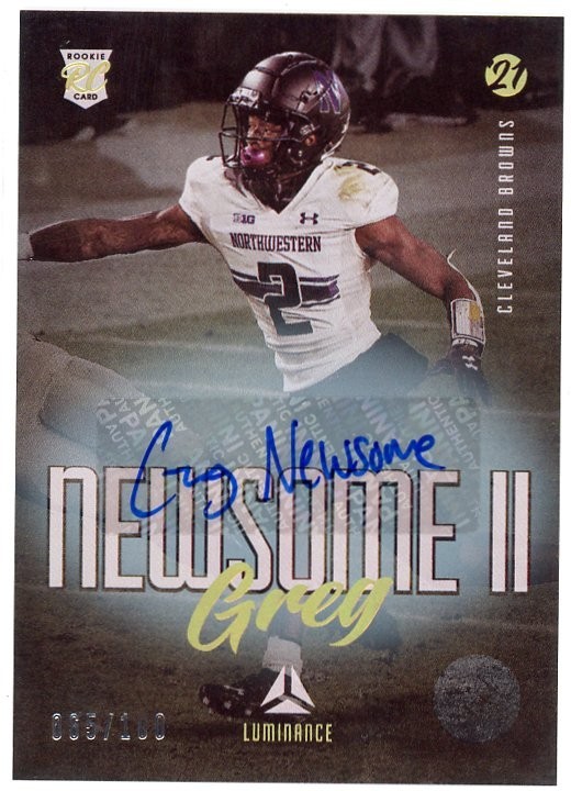 Greg Newsome II Panini Luminance Autographs #134 Gold