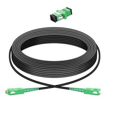 Armored SC/APC Fiber Patch Cable 10m/33ft Single Mode Simplex 9/125um Black