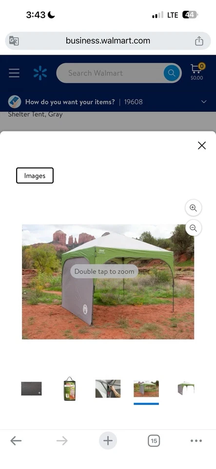 Coleman® Sunwall Accessory for 10 x 10 Square Canopy Sun Shelter Tent, Gray - Image 2 of 2