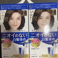 2Packs  Dariya Salon De Pro Hair Dye No Smell #7 Deep Dark Brown 