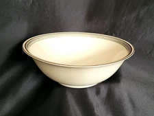Round Serving Bowl Dish Homer Laughlin Eggshell Nautilus White Gold Trim 1944