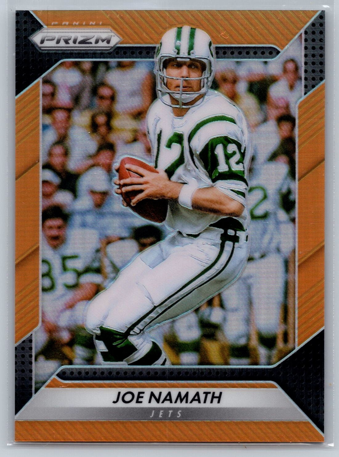 2016 Panini Prizm ORANGE PRIZM REFRACTOR #155 JOE NAMATH /299 New York Jets