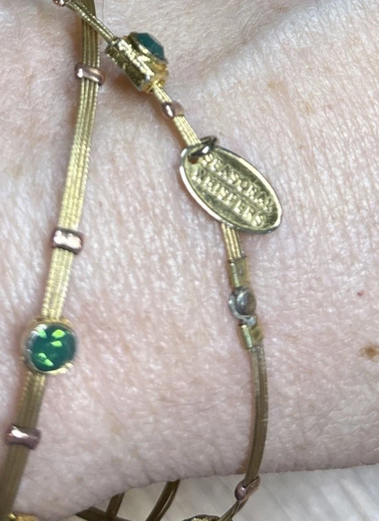 "Juego de 6 brazaletes de amor de temporada para mujer verde/oro de 2,5"" de diámetro" Foto 4 de 4