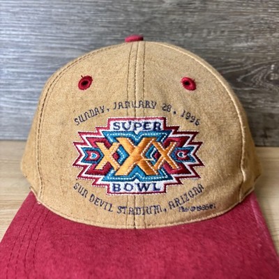 Vintage Super Bowl XXX Hat Cap Snap Back Mens Red Tan NFL Football