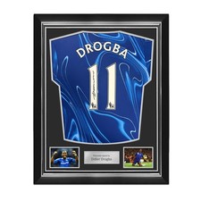 Didier Drogba Signed Chelsea 2024-25 Football Shirt. Superior Frame