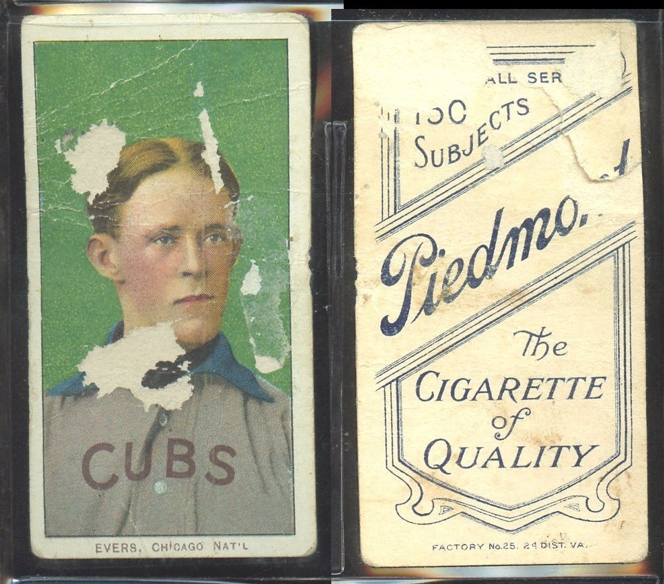 T206 Johnny Evers portrait Cubs! HOF ~~ PR condition ~~ Piedmont 150 back