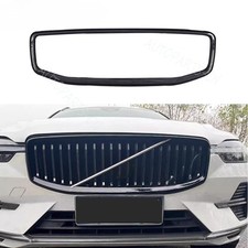 1pcs Front Grille Grill Frame For Volvo Xc60 2018-2024 Abs Glossy Black Exterior