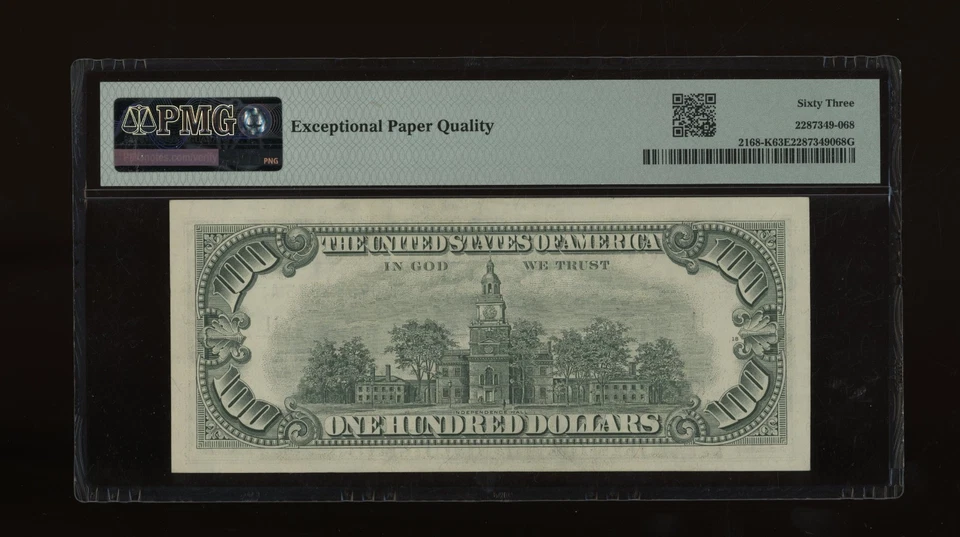 DBR 1977 $100 FRN Dallas Fr. 2168-K PMG 63 EPQ Serial K07994875A - Image 2 of 2