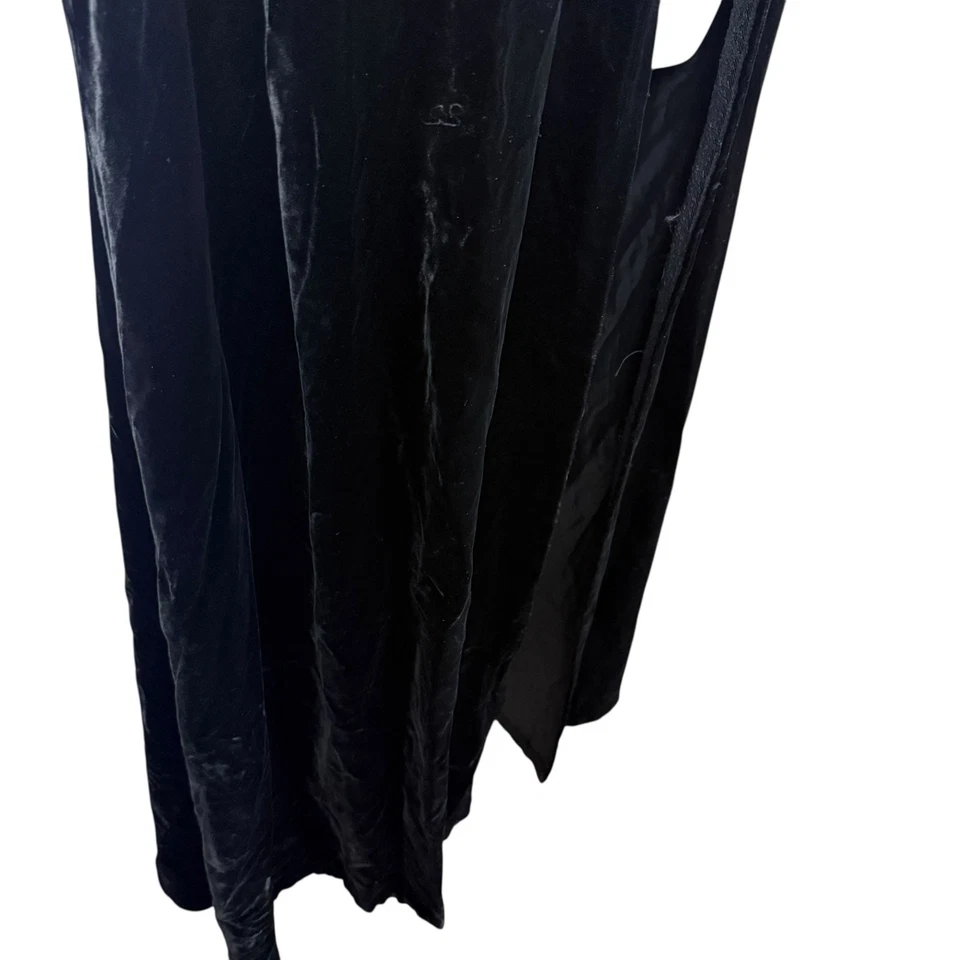 Capa con Capucha Nadine Vintage Terciopelo Hecha en EE. UU. Larga Capricho Plisado Volantes O/S Foto 2 de 4