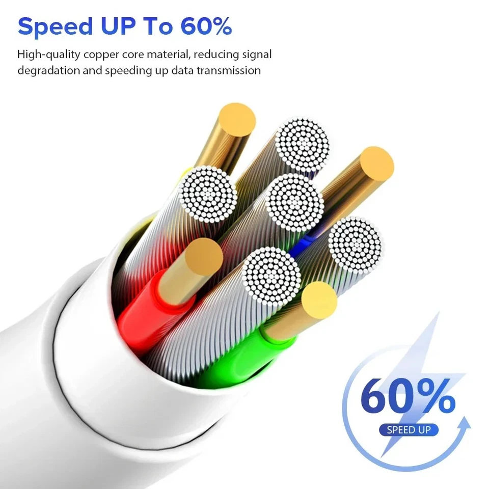 3/6ft Micro USB Fast Charging Cable Cord For Samsung Android Phone Charger LOT - Image 3 of 4