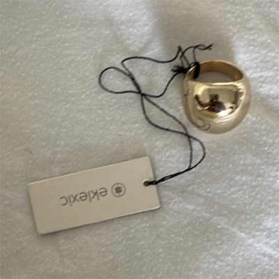 eklexic Gold Dome Statement Round Ring Fashion Jewelry No Stone Modern Style