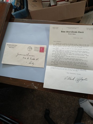 RARE 1931 Union Street Friends Church Kokomo IN Indiana Letter A. Ward Applegate