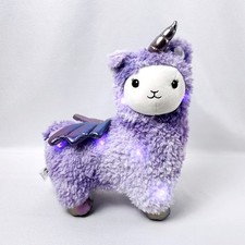 FAO Schwarz Glow Bright Purple Llamacorn Plush Lights and Sound Llama Unicorn