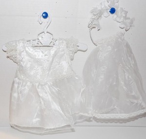 Build A Bear Clothes WHITE Wedding Dress & Veil Outfit #339