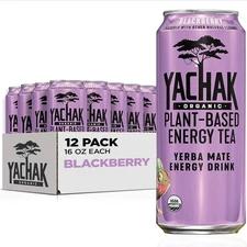 Blackberry Yerba Mate Drink, 12-Pack, 16 Fl Oz Cans for Energy Boost
