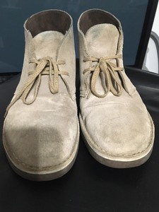 clarks taupe distressed suede