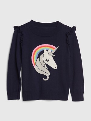 2 T Baby Gap Navy Blue Unicorn Rainbow 